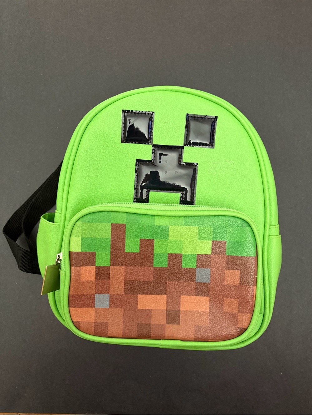 Minecraft Kids Creeper Pixel Backpack - Bright Green
